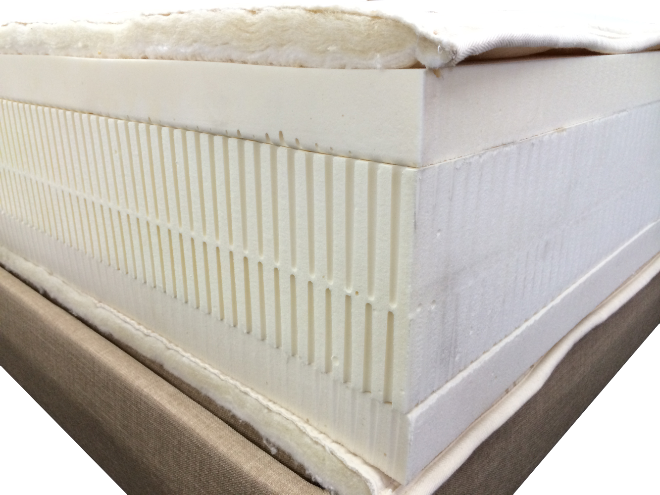 Cotton, wool and latex mattress materials