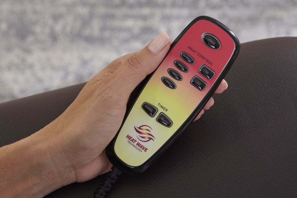 HeatWave infrared heat therapy hand control on the Cloud lift chair