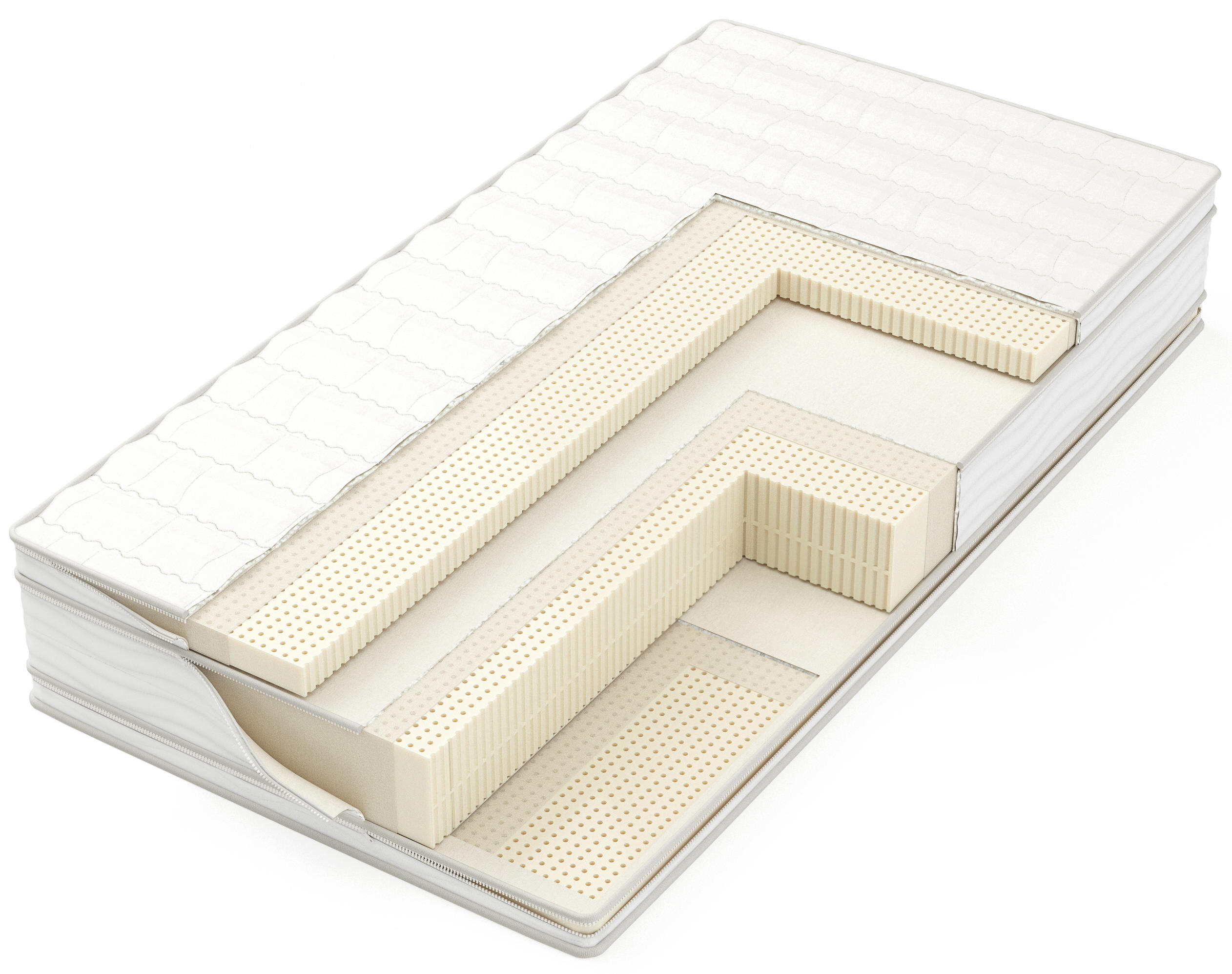 Hand-crafted latex mattress, twenty year warranty