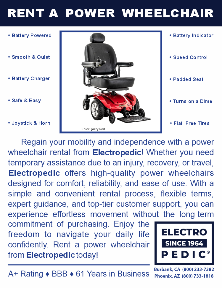 Rent a Jazzy Power Chair electric wheelchair in LA