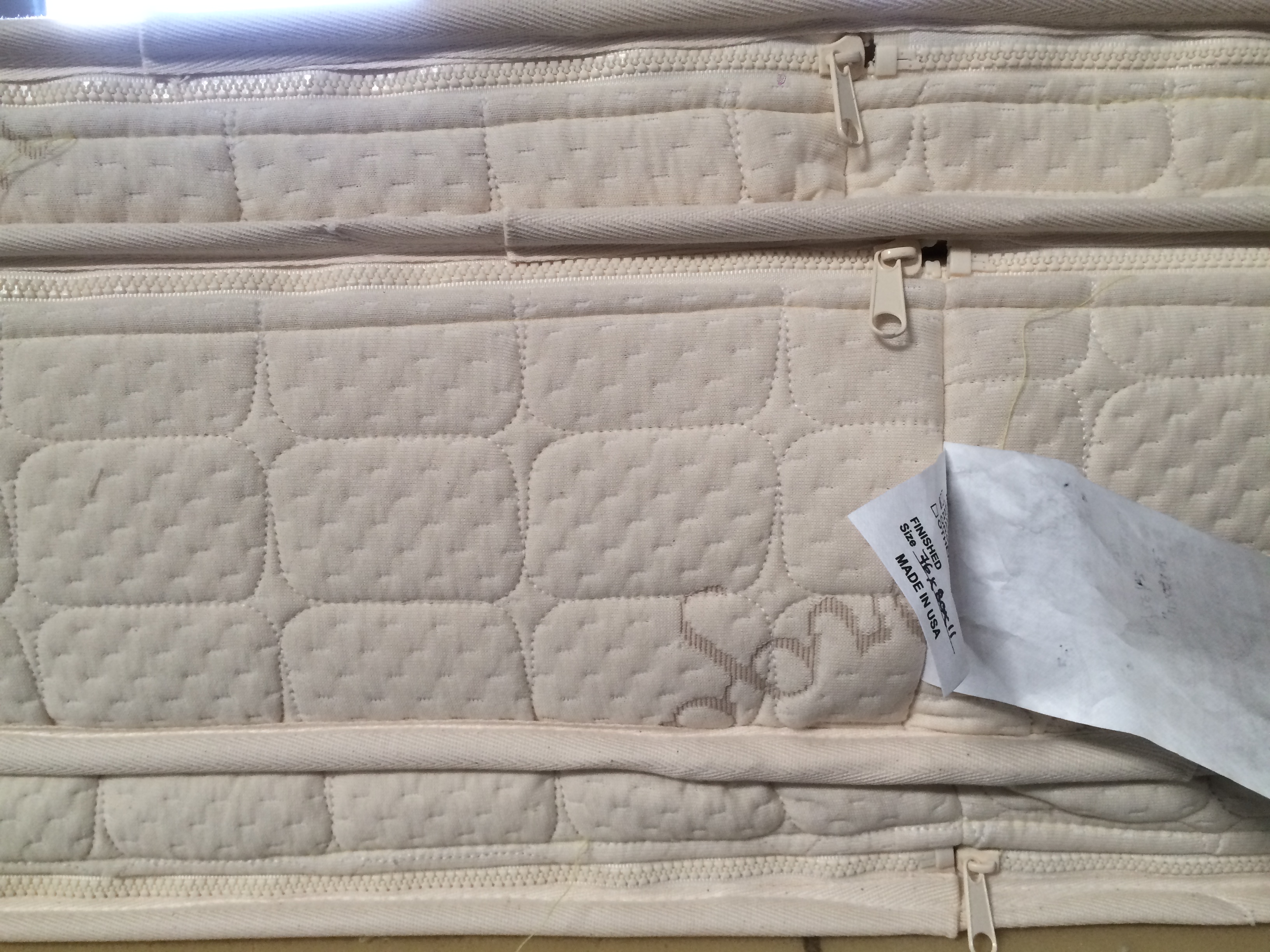 LATEXPEDIC reversible organic mattress with zipper cover and handles, quilted on both sides